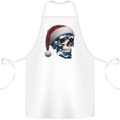 Scotland Christmas Skull Xmas Scottish Flag Biker Cotton Apron 100% Organic White