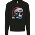 Scotland Christmas Skull Xmas Scottish Flag Biker Kids Sweatshirt Jumper Black