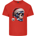 Scotland Christmas Skull Xmas Scottish Flag Biker Mens Cotton T-Shirt Tee Top Red