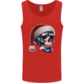 Scotland Christmas Skull Xmas Scottish Flag Biker Mens Vest Tank Top Red