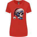 Scotland Christmas Skull Xmas Scottish Flag Biker Womens Wider Cut T-Shirt Red