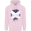 Scotland Skull Scottish Gym Flag Biker Childrens Kids Hoodie Light Pink