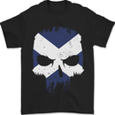 Scotland Skull Scottish Gym Flag Biker Mens T-Shirt 100% Cotton Black