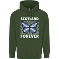 Scottish Butterfly Scotland Childrens Kids Hoodie Forest Green