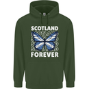 Scottish Butterfly Scotland Childrens Kids Hoodie Forest Green