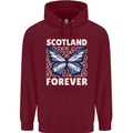 Scottish Butterfly Scotland Childrens Kids Hoodie Maroon