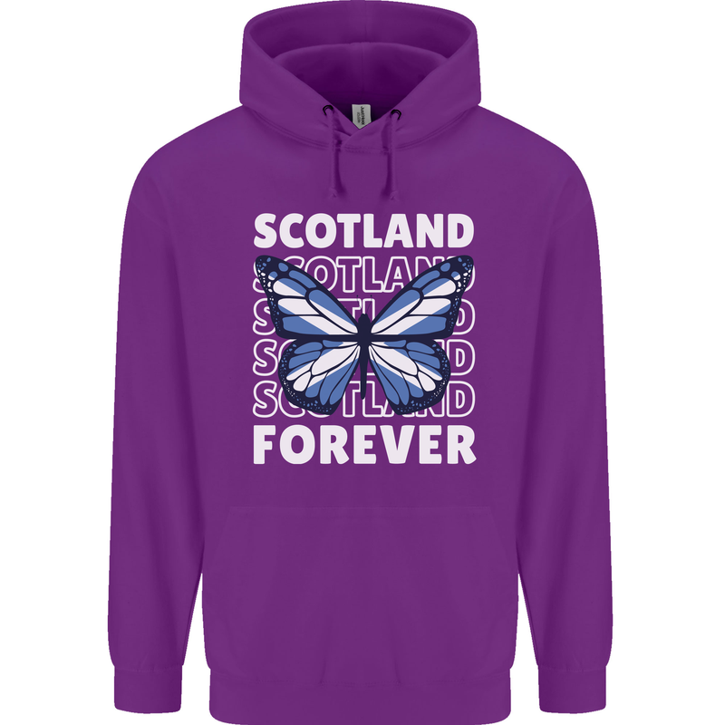 Scottish Butterfly Scotland Childrens Kids Hoodie Purple