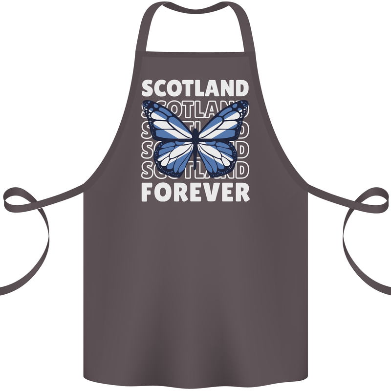 Scottish Butterfly Scotland Cotton Apron 100% Organic Dark Grey