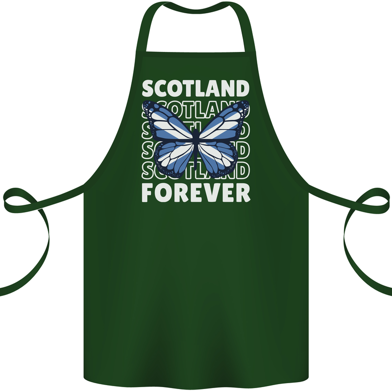 Scottish Butterfly Scotland Cotton Apron 100% Organic Forest Green