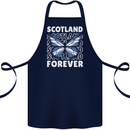 Scottish Butterfly Scotland Cotton Apron 100% Organic Navy Blue