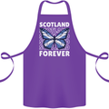 Scottish Butterfly Scotland Cotton Apron 100% Organic Purple