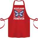 Scottish Butterfly Scotland Cotton Apron 100% Organic Red