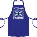 Scottish Butterfly Scotland Cotton Apron 100% Organic Royal Blue