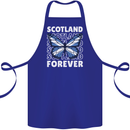Scottish Butterfly Scotland Cotton Apron 100% Organic Royal Blue