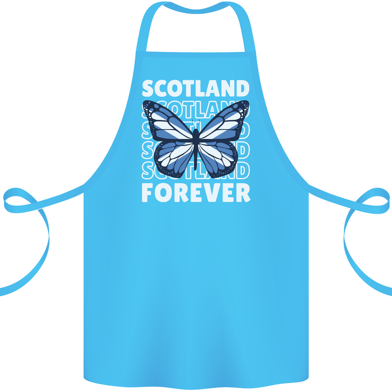 Scottish Butterfly Scotland Cotton Apron 100% Organic Turquoise