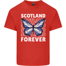 Scottish Butterfly Scotland Kids T-Shirt Childrens Red