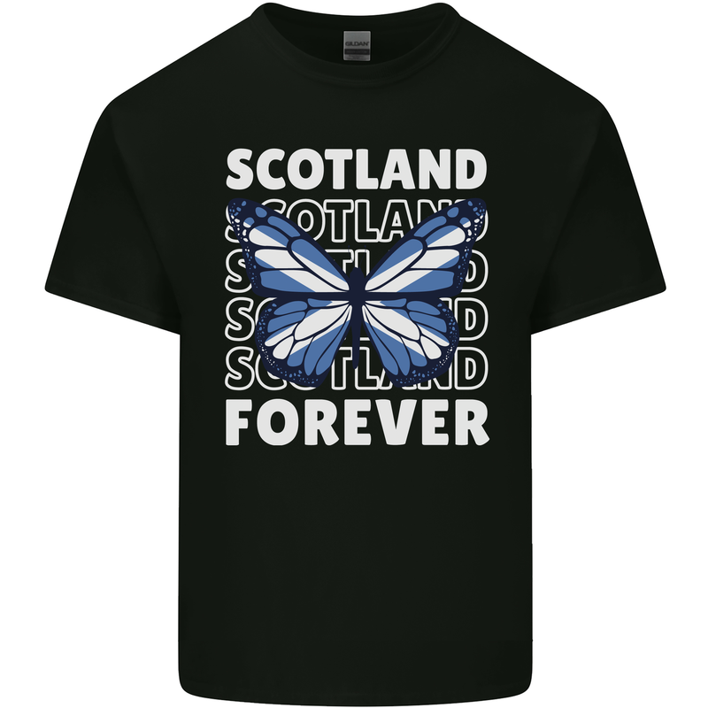 Scottish Butterfly Scotland Mens Cotton T-Shirt Tee Top Black