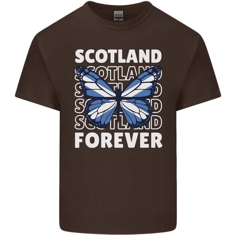 Scottish Butterfly Scotland Mens Cotton T-Shirt Tee Top Dark Chocolate