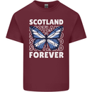 Scottish Butterfly Scotland Mens Cotton T-Shirt Tee Top Maroon