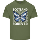 Scottish Butterfly Scotland Mens Cotton T-Shirt Tee Top Military Green