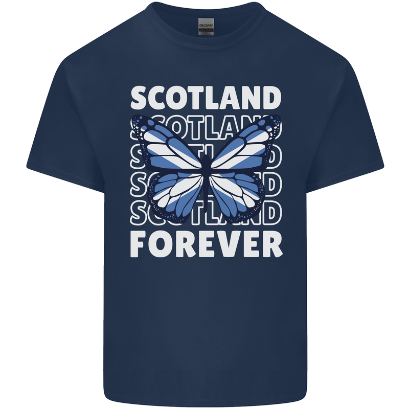 Scottish Butterfly Scotland Mens Cotton T-Shirt Tee Top Navy Blue