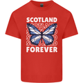 Scottish Butterfly Scotland Mens Cotton T-Shirt Tee Top Red