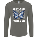 Scottish Butterfly Scotland Mens Long Sleeve T-Shirt Charcoal
