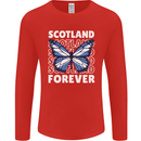 Scottish Butterfly Scotland Mens Long Sleeve T-Shirt Red