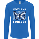 Scottish Butterfly Scotland Mens Long Sleeve T-Shirt Royal Blue