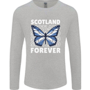 Scottish Butterfly Scotland Mens Long Sleeve T-Shirt Sports Grey