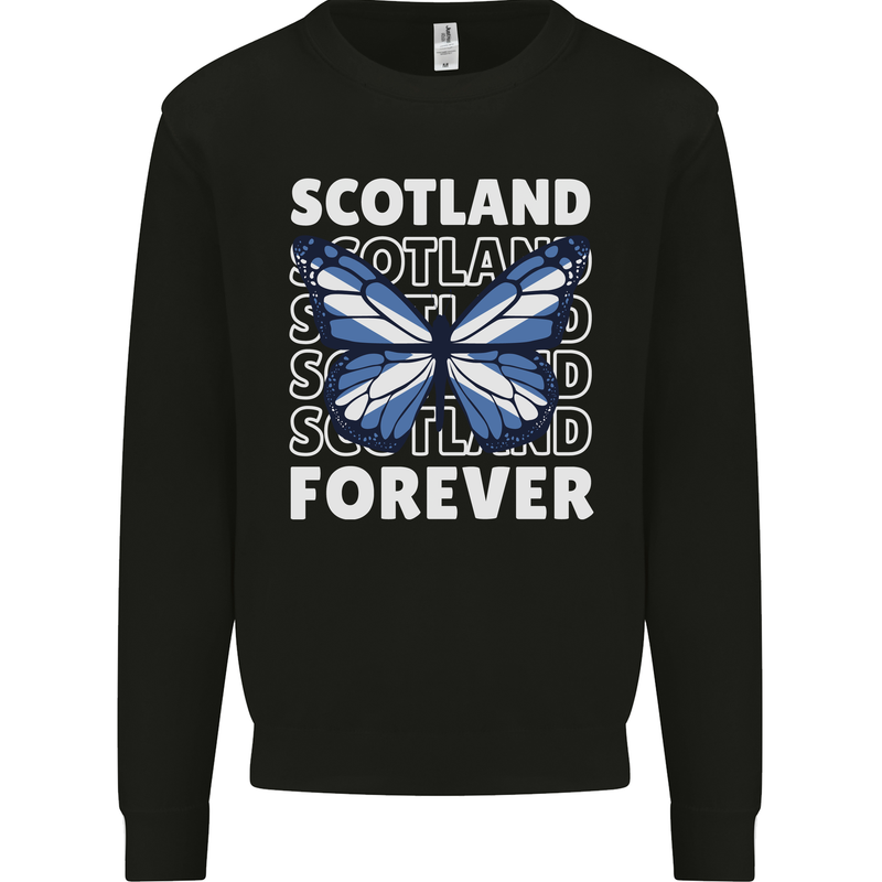 Scottish Butterfly Scotland Mens Sweatshirt Jumper Black