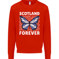 Scottish Butterfly Scotland Mens Sweatshirt Jumper Bright Red