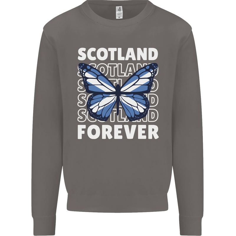 Scottish Butterfly Scotland Mens Sweatshirt Jumper Charcoal