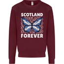 Scottish Butterfly Scotland Mens Sweatshirt Jumper Maroon