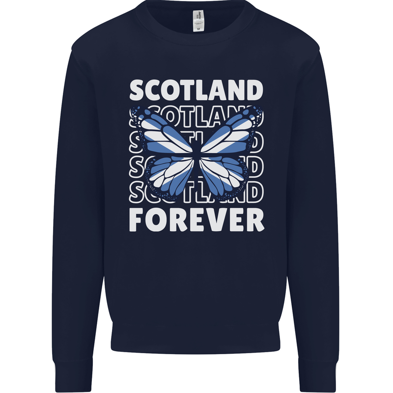 Scottish Butterfly Scotland Mens Sweatshirt Jumper Navy Blue