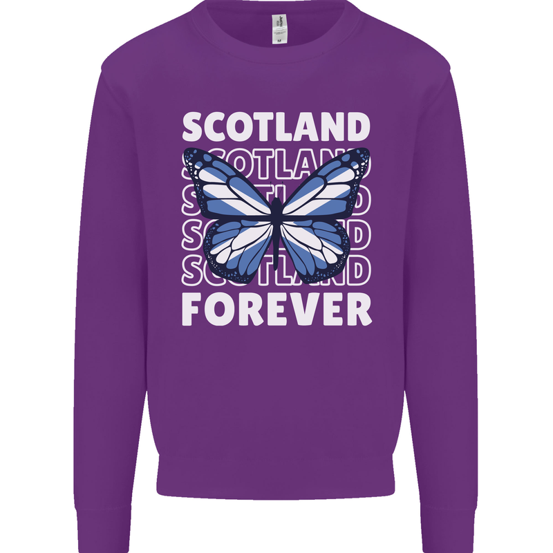 Scottish Butterfly Scotland Mens Sweatshirt Jumper Purple