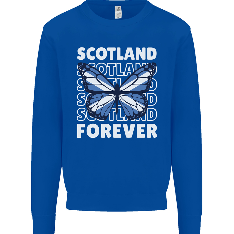 Scottish Butterfly Scotland Mens Sweatshirt Jumper Royal Blue