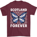 Scottish Butterfly Scotland Mens T-Shirt 100% Cotton Maroon