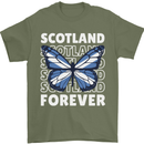 Scottish Butterfly Scotland Mens T-Shirt 100% Cotton Military Green