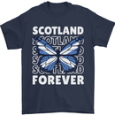 Scottish Butterfly Scotland Mens T-Shirt 100% Cotton Navy Blue