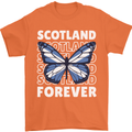 Scottish Butterfly Scotland Mens T-Shirt 100% Cotton Orange