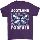 Scottish Butterfly Scotland Mens T-Shirt 100% Cotton Purple