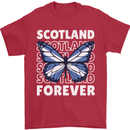 Scottish Butterfly Scotland Mens T-Shirt 100% Cotton Red