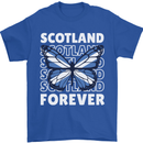 Scottish Butterfly Scotland Mens T-Shirt 100% Cotton Royal Blue
