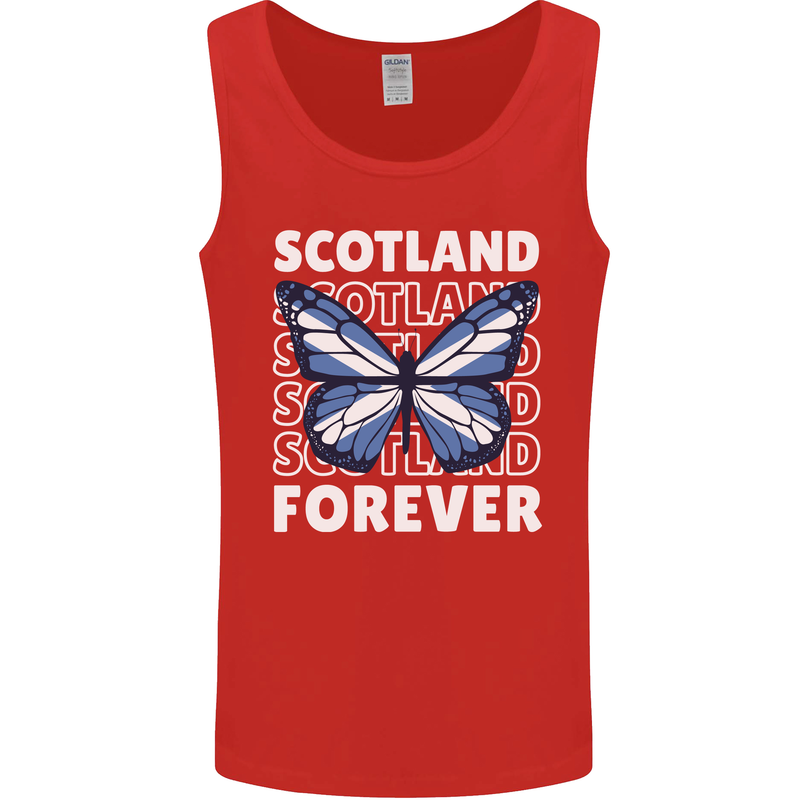 Scottish Butterfly Scotland Mens Vest Tank Top Red