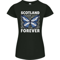 Scottish Butterfly Scotland Womens Petite Cut T-Shirt Black