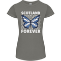 Scottish Butterfly Scotland Womens Petite Cut T-Shirt Charcoal