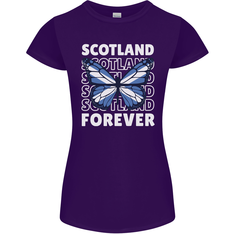 Scottish Butterfly Scotland Womens Petite Cut T-Shirt Purple