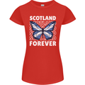 Scottish Butterfly Scotland Womens Petite Cut T-Shirt Red