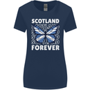 Scottish Butterfly Scotland Womens Wider Cut T-Shirt Navy Blue